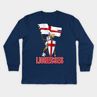 England lionesses Ready for Battle Kids Long Sleeve T-Shirt